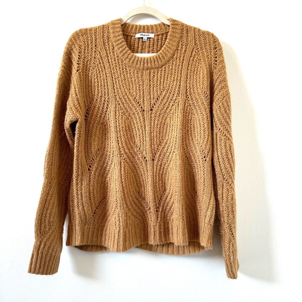 Madewell camel colored crew neck sweater size small